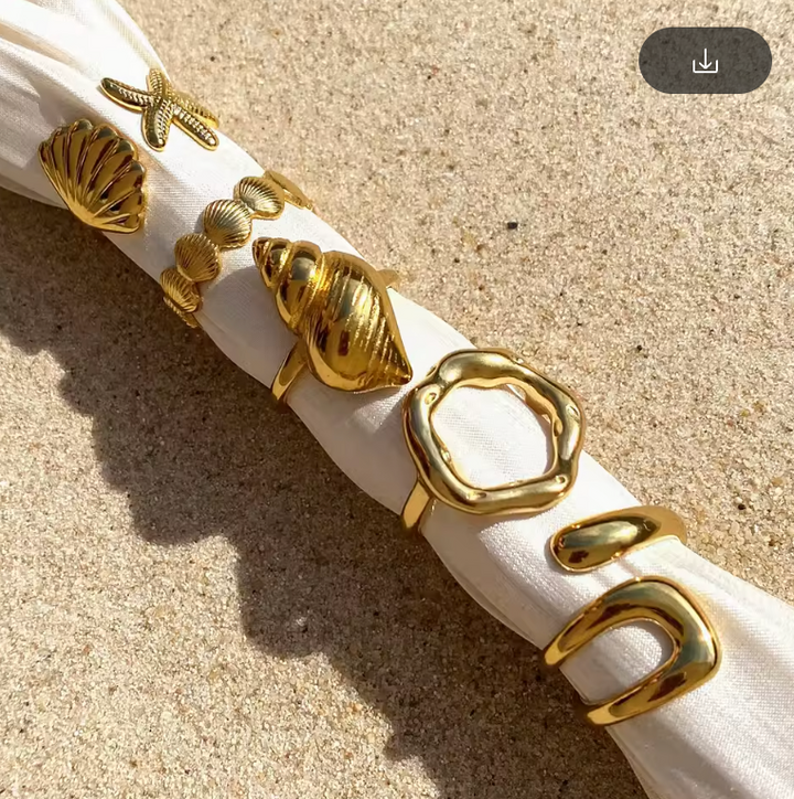 Noir Gold Power Rings - Luxurise Fashion - 