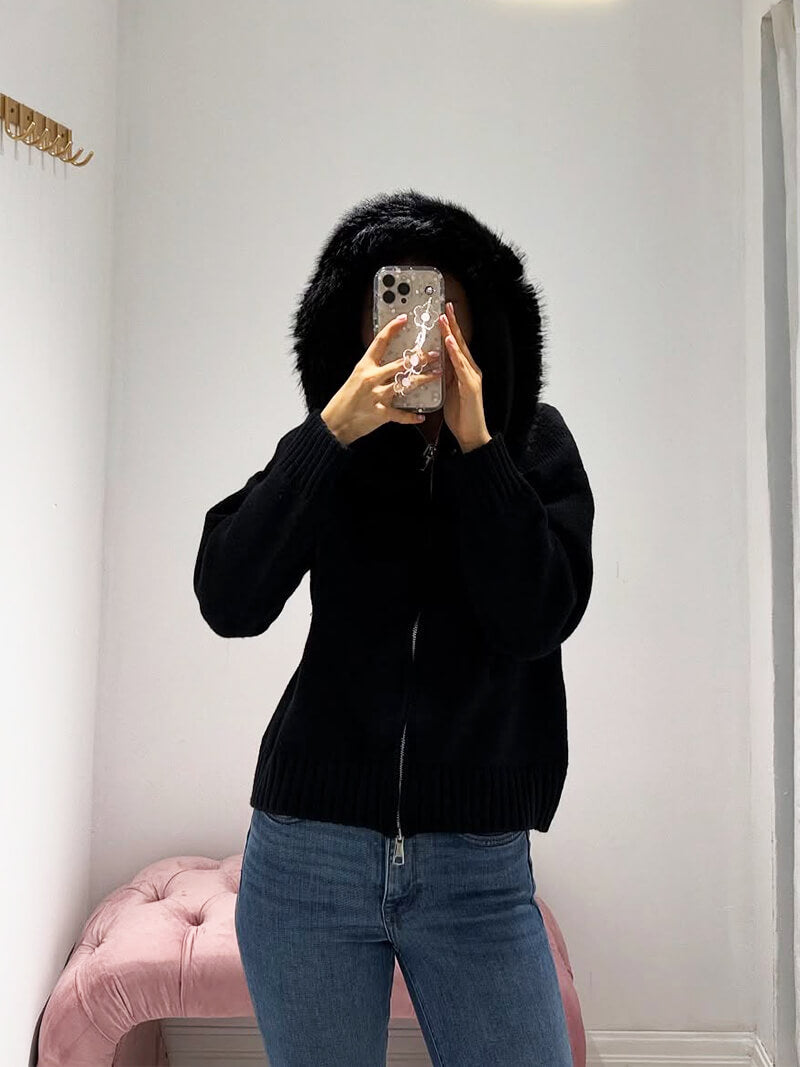 Alison Faux Fur Hoodie - Luxurise Fashion - 