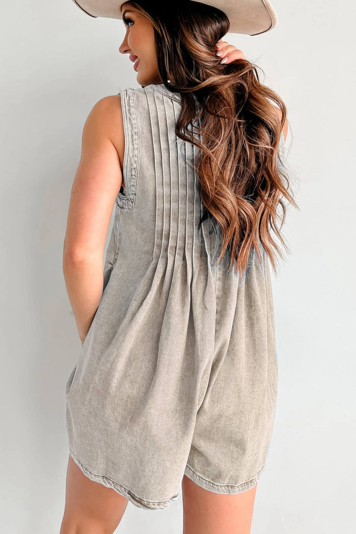 Abbey™ | Light Denim Romper with Tie Closure - Luxurise Fashion - 