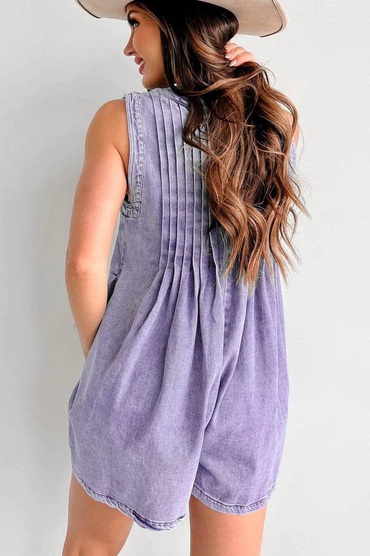 Abbey™ | Light Denim Romper with Tie Closure - Luxurise Fashion - 